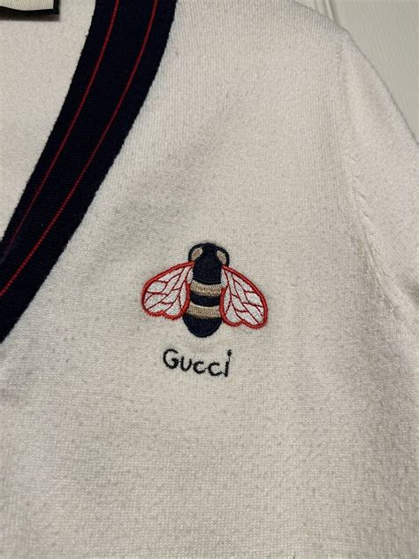 gucci bumblebee cardigan sweater|Gucci sweater on blackish.